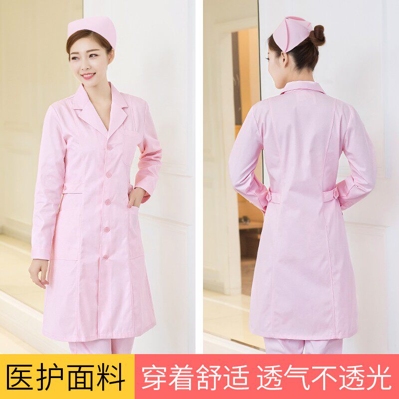 Five-ring sincere nurse clothes long-sleeved winter women's white coat self-cultivation student beauty salon pharmacy work clothes outer suit