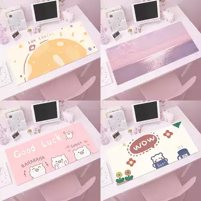 Mouse pad girl oversized wrist pad pink office tablecloth custom cute cartoon soft table pad ins style simple fresh notebook computer keyboard pad Creative Student Non-slip lock edge