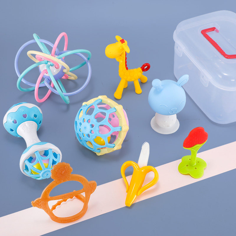 Teether Teething Stick Baby Manhattan Hand Grab Ball Teeth Bite Gum 6 Months 5 Baby Toy Le Silicone Can Be Boiled