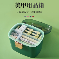 Cosmetics storage box with lid dust-proof large-capacity household plastic desktop finishing grid convenient nail toolbox