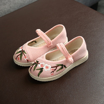 Hanfu shoes girls embroidered shoes national style autumn old Beijing childrens cloth shoes Chinese style slip on baby shoes childrens shoes