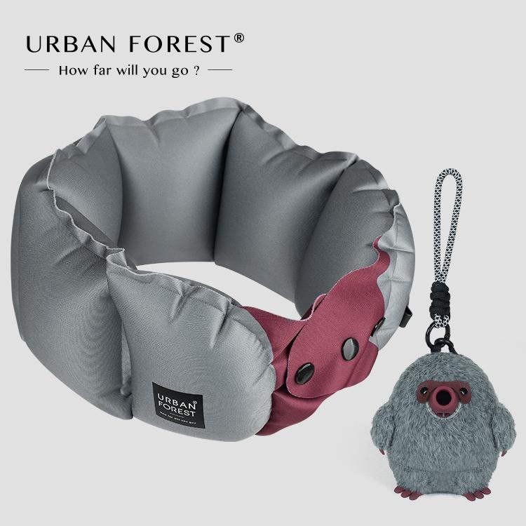 URBAN FOREST モール インフレータブル ピロー 飛行機枕 背骨枕 ネックピロー U字型枕 ネックピロー ポータブル U字型枕