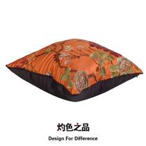 New Chinese style embroidered large flower pillow simple modern neoclassical soft furnishing sofa bedside living room backrest bag pillow cushion