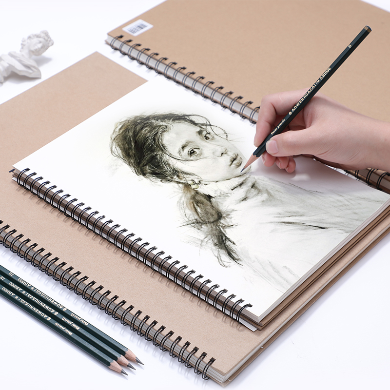 Oven Five Star thickened A4 sketch Ben students with 8k open 16k draw ben sketchbook sketchbook beginners children fine arts students special sketching colourful pencil watercolor benjon kraft paper hard face