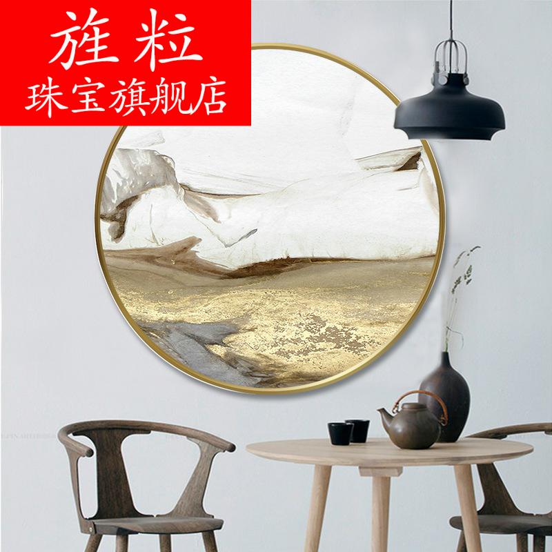 Fi crystal porcelain round box and hang a picture of the new Chinese style innovative restaurants teahouse crystal porcelain painting the sitting room, bedroom light much background wall