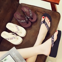 2021 New Net red sandals Women summer fashion wear Flip-flops slope with thick bottom floral wild sandals tide