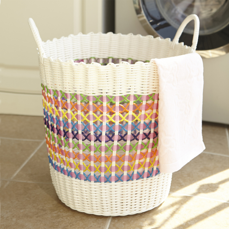 Light Luxury Dirty Clothes Storage Basket, Rattan Laundry Basket for Clothes and Toys, Household Trendy Style Clothes Hamper