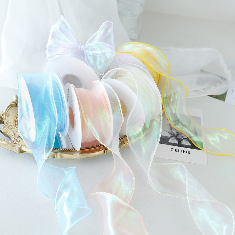 Baking Quality Fish Tail Yarn Ribbon Bouquet Packaging Floral Art Flower Yarn Ribbon DIY Bow Cake Handmade Ribbon