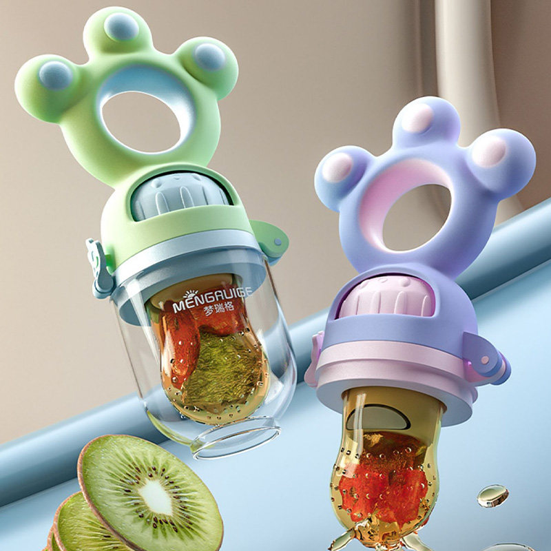Baby eat fruit non-staple food device bite bag solid tooth device fruit and vegetable music baby bite play artifact molar stick juice pacifier