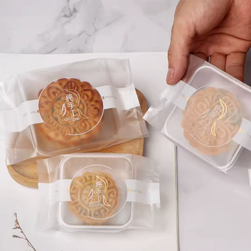 2023 Pure Artisanal Moon Cake Packing Bag 50g75g100g Frosted Mid-Autumn Moon Cake Machine Seal Bag Bottom 100-Taobao