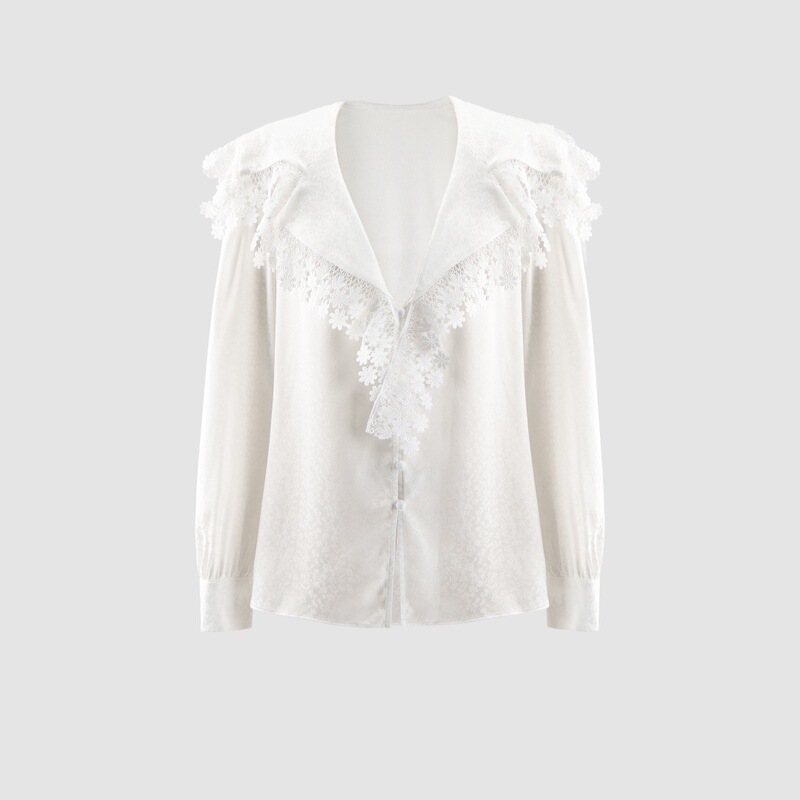 Niche Design, Stylish, High-End Lace Shawl Shirt, Simple and Fashionable, 2026 Spring/Summer New Women's Clothing