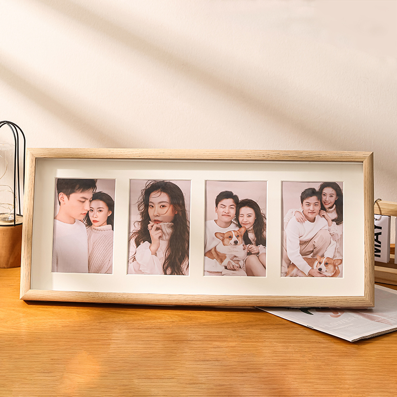 Photo Printing with Frame, Simple Display Stand Combination, Six-Inch 6-Inch Photos Printed and Made into a Couple's Photo Album Frame with a High-End Feel