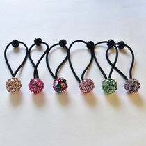 With diamond ball ponytail hair rope Hair jewelry Children girl head rope headdress parent-child long hair rope diamond ball ball