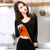 Black velvet base shirt womens autumn and winter long-sleeved inner tight top low-collar slim t-shirt 2020 foreign style new
