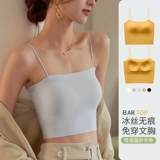Шелковая майка топ, летний тонкий топ с чашечками, белое защитное белье, топ без лямок, красивая спина