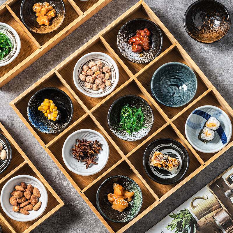 Fire Pot Shop Nine-Palace Lattice Tray Trays Wooden Retro Days Style and Wind Dogs Dishsushi Pan Snack Bamboo Dish-Taobao