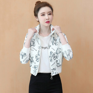 短款设计感小众别致印花夹克衫女2025春秋季新款高级感棒球服外套