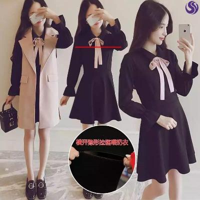 Fake pocket chest opening free couple outdoor dating skirt spring outdoor skirt breastfeeding dress convenient to do things outside