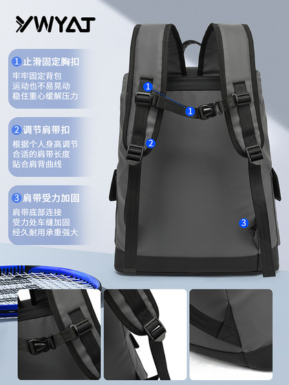 Ywyat New Men's Backpack, Water-Repellent, Large-Capacity Badminton Bag, Simple Commuter Computer Bag, Flip-Top Style