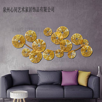 Gold leaf wall wall hanging living room bedroom sofa background wall Creative home decoration American pendant
