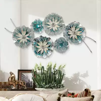 Iron wall decoration flower living room American three-dimensional wall pastoral decoration creative wall decoration pendant