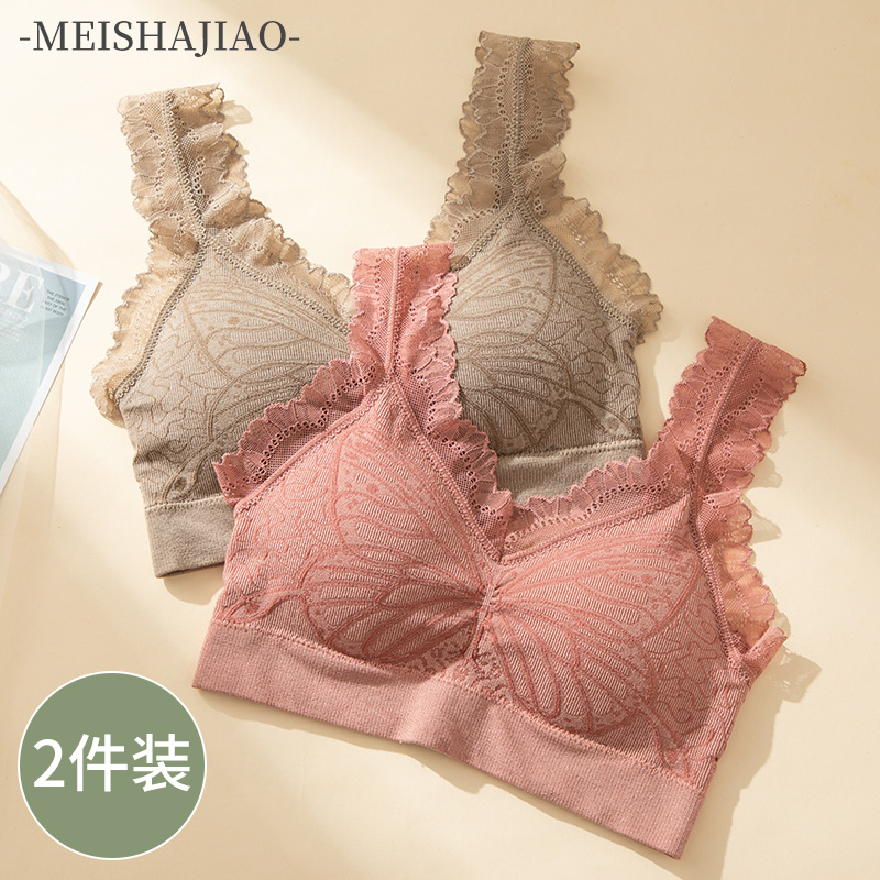 Beautiful back underwear women's no steel ring thin style one-piece wrap bra bra small chest gathered sports camisole tube top