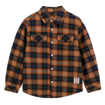 Classicteddy boys velvet shirt winter childrens winter long-sleeved top baby warm shirt jacket