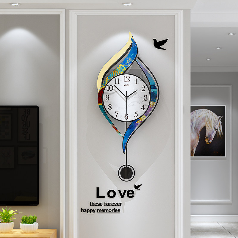 Home Nordic Clock Wall Clock Living Room European Light Luxury Internet Celebrity Creative Trend Clock Personality Fashion Atmospheric Hanging Watch