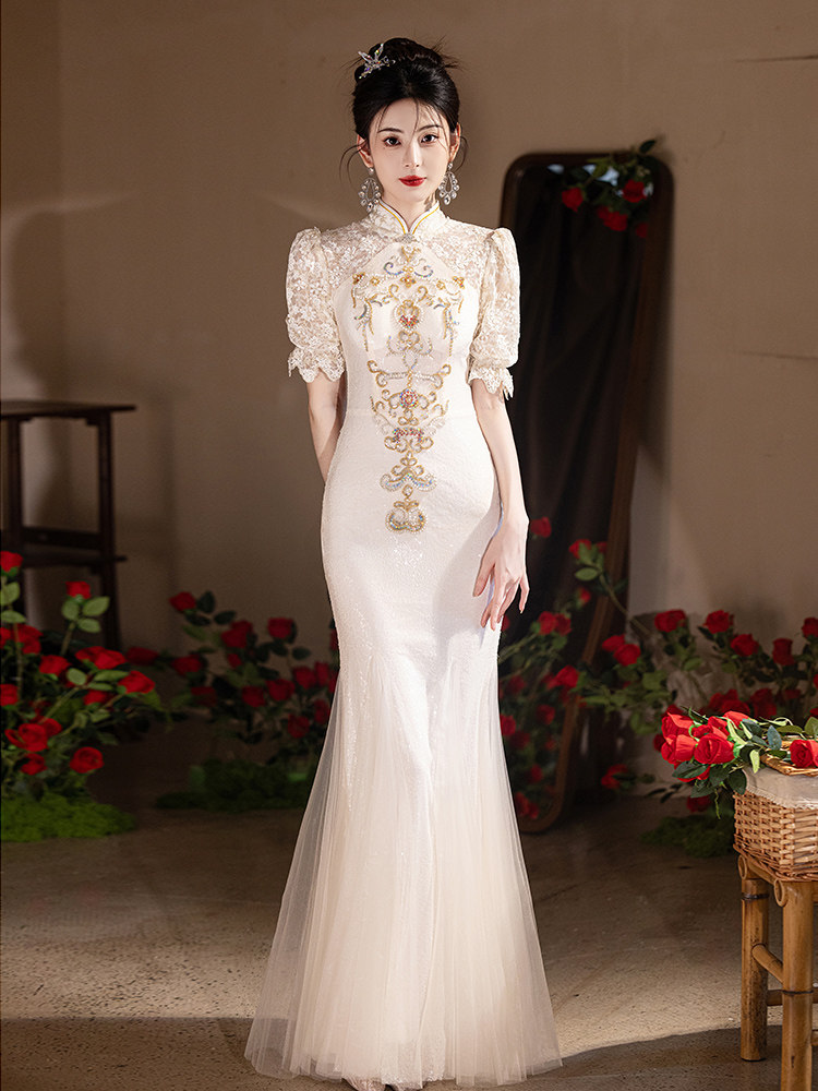 Chinese Qipao Evening Dress 2025 High End Luxury Host Toast Banquet Party Dress | eBay Chinese Qipao Evening Dress 2025 High End Luxury Host Toast Banquet Party Dress | eBay