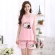 Đồ ngủ mùa hè của phụ nữ áo vest quần short cotton tinh khiết nhỏ tươi rộng dây đeo vai hai mảnh phù hợp với không tay mỏng sinh viên dịch vụ tại nhà - Cha mẹ và con