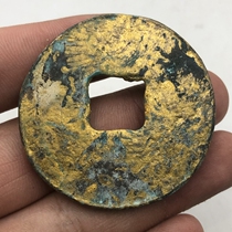 Ancient coin first Qin coins Qin and half two midsize bronze coins with gold and gold coins home process pendulum pieces