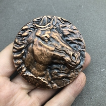 Ancient Play Miscellaneous Bronze Ware Zodiac Zodiac Bronze Badge Handlebar Pieces Raw Shawma Home Craft Pendulum