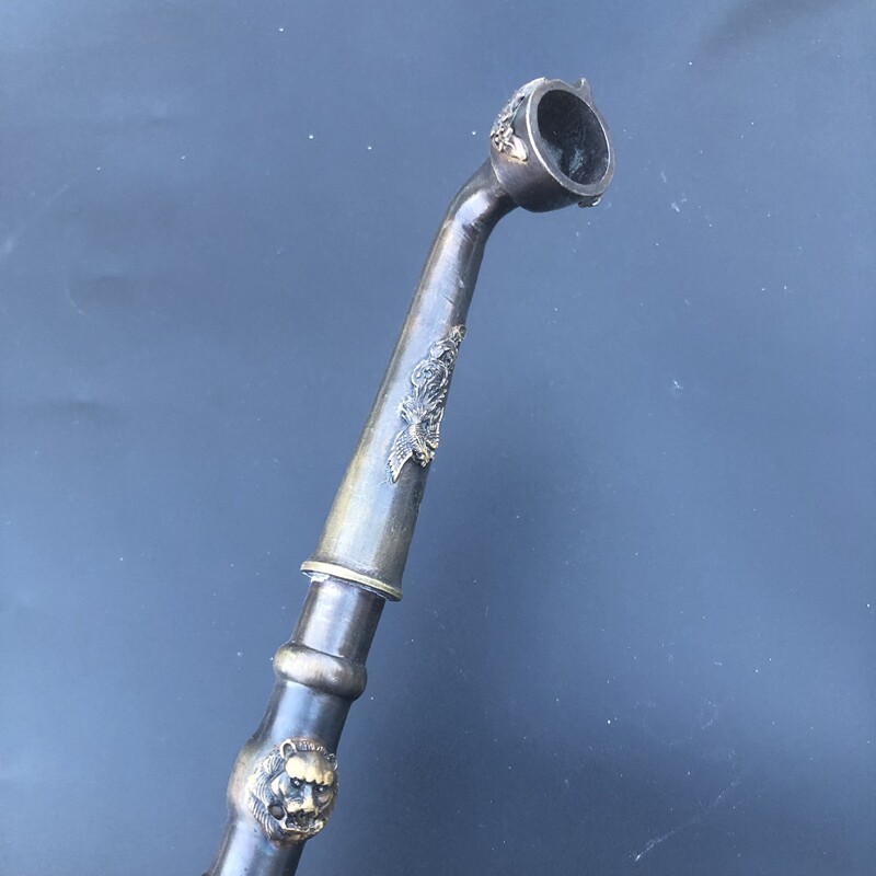 Cigarette pot smoking set cauldron type cigarette bag nostalgic object dry smoke pipe pot antique miscellaneous copper ware