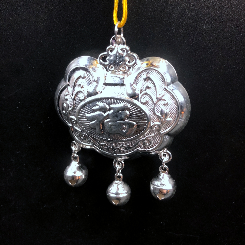 Antique Miscellaneous Card Shoe Buckle Silver Silver Lock Fortune Lock Baby Hundred Days Gift Pendant Hand-woven Accessories