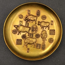 Ancient Play Miscellaneous Dishes Sauces Five Cows Plot Small Plates Brass gold home Process swing pieces with bracket