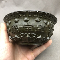 Antique Miscellaneous plate Small bowl lotus base incense burner home craft ornaments retro bronze