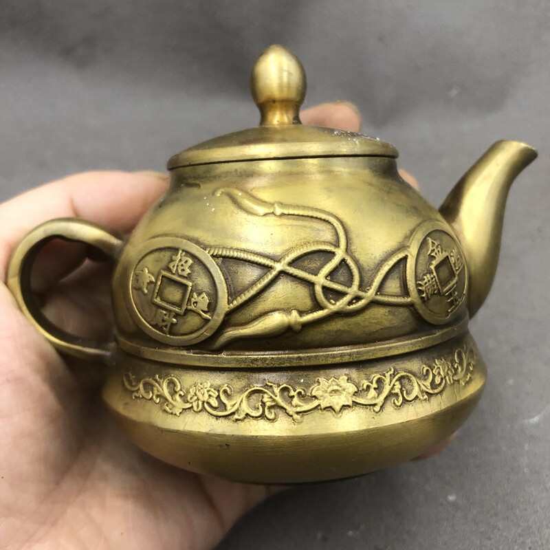 Antique miscellaneous copper pot kettle wine pot small money pot home craft decoration can be practical copper