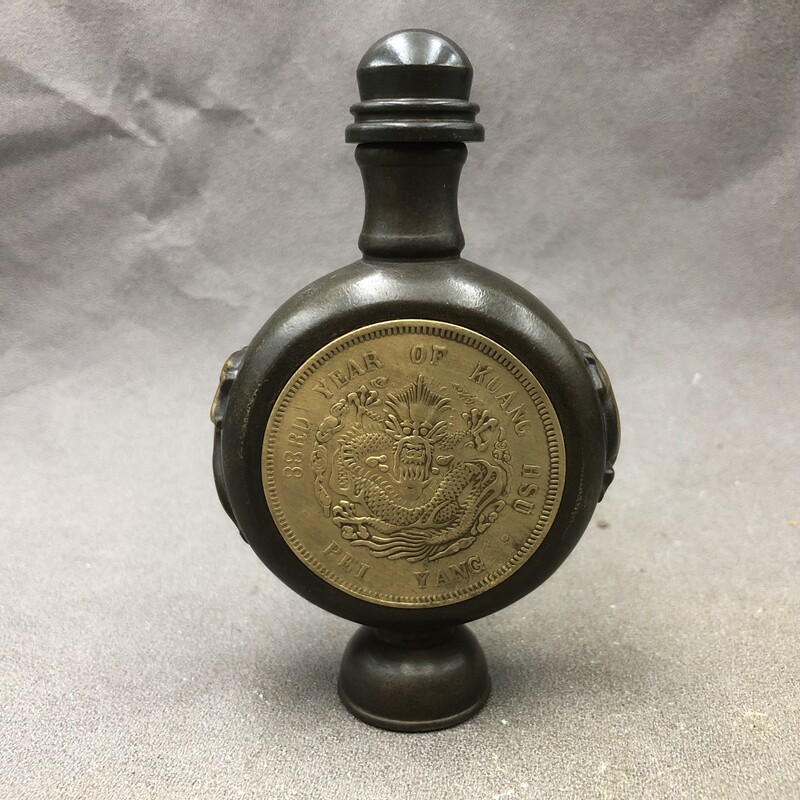 Ancient Play Miscellaneous Snuff and Smoke Pot for Two-sided Longer Cigarette Smoke Retro Bronze Instrumental Snuff Pot