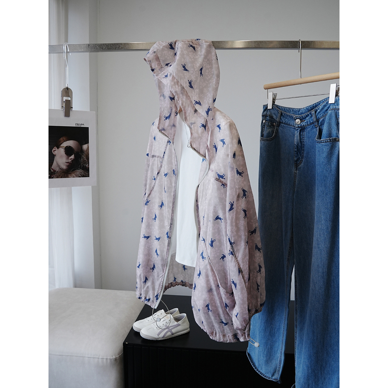 In Stock, Say Goodbye to 50% off! Lightweight Sun Protection! Stylish Printed Hooded Casual Jacket for Women `Ezzh164