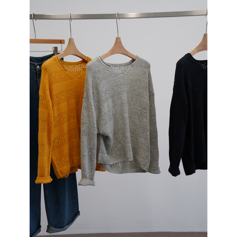 In Stock, the 50% off Model Is Getting More Comfortable with Each Wear! Hollow-Out Cashmere Wool Knit Sweater for Women《Hyzj018》 In Stock, the 50% off Model Is Getting More Comfortable with Each Wear! Hollow-Out Cashmere Wool Knit Sweater for Women《Hyzj018》