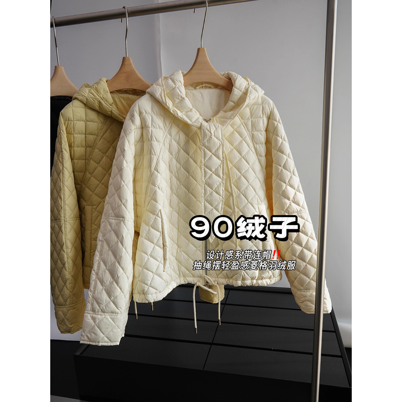 Premium Limited Edition 30% off Lightweight down Jacket 90% down Lace-Up Hooded Quilted Coat for Women＜Nyzn092