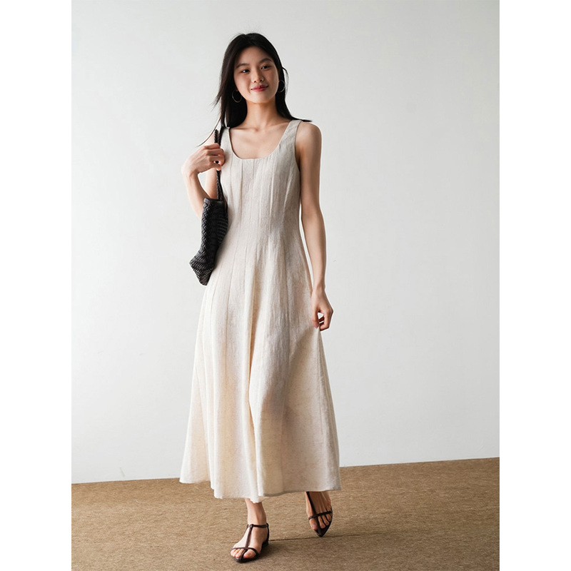 Pm Ready-To-Wear 20% off Linen Jacquard Tailored Waist-Cinching Vest Dress for Women＜Ptx1Z043