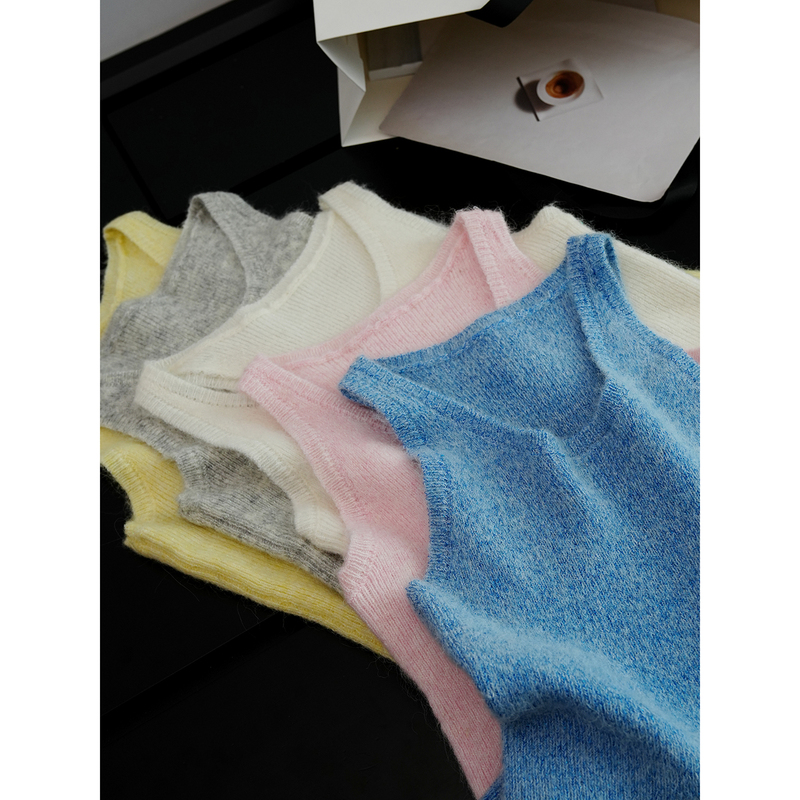 In Stock, Get Rid of Your Old Ones! Everyone Gets 2 Pieces! Base Layer W Soft and Fluffy Alpaca Wool Knitted Vest for Women, Spring＜Qzzu202