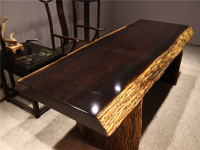 Okan solid wood large board log modern office dining table combination written painting case whole new Chinese mahogany president table