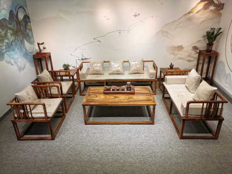 Walnut solid wood sofa new Chinese imperial concubine solid wood sofa combination living room wood economy furniture set