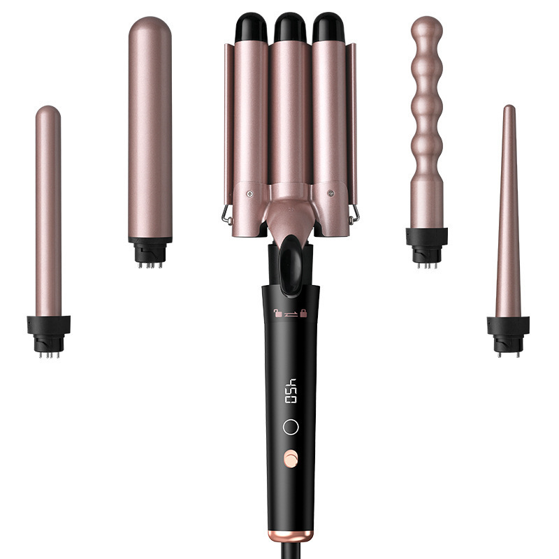 Amazon's New Hot-Selling Multi-Functional Head-Changing Curling Iron Lcd Display Intelligent 5-in-1 Tube-Changing Curling Iron