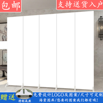 Nordic white screen partition living room modern simple foldable mobile occlusion Home office practical folding screen
