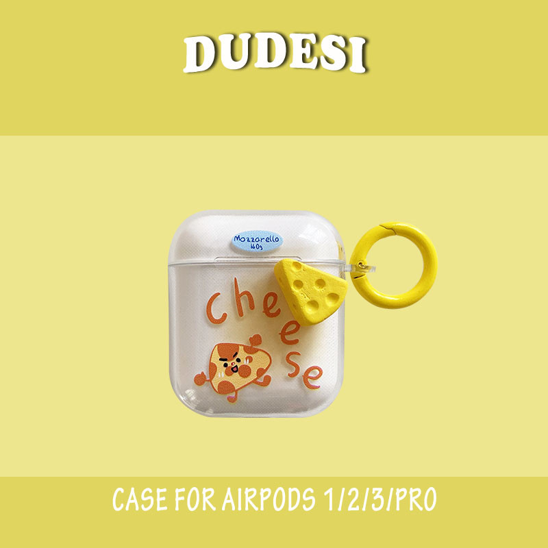 Cartoon Creativity Cute yellow cheese suitable for AirPods3 protective sleeves AirPods 3rd generation Apple airpods2 daipro wireless Bluetooth headphone cover protection shell anti-fall