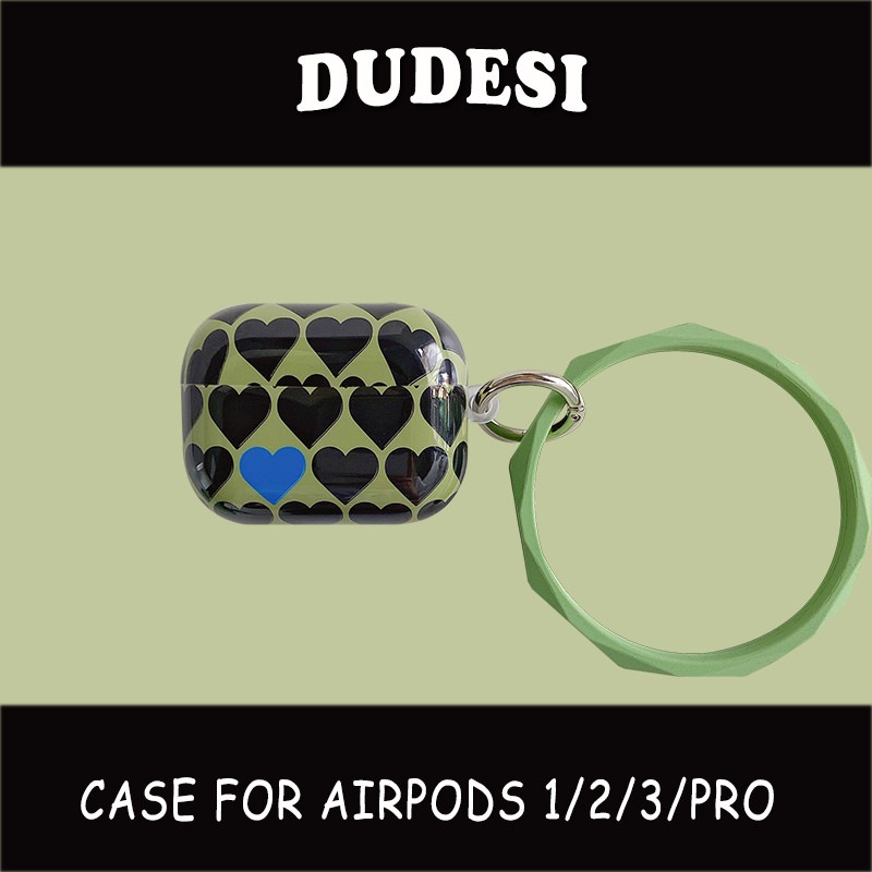 ins Creative IMD Green-solid spade love is suitable for AirPods Pro3 generation Apple AirPods2 generation wireless Bluetooth headset protective shell
