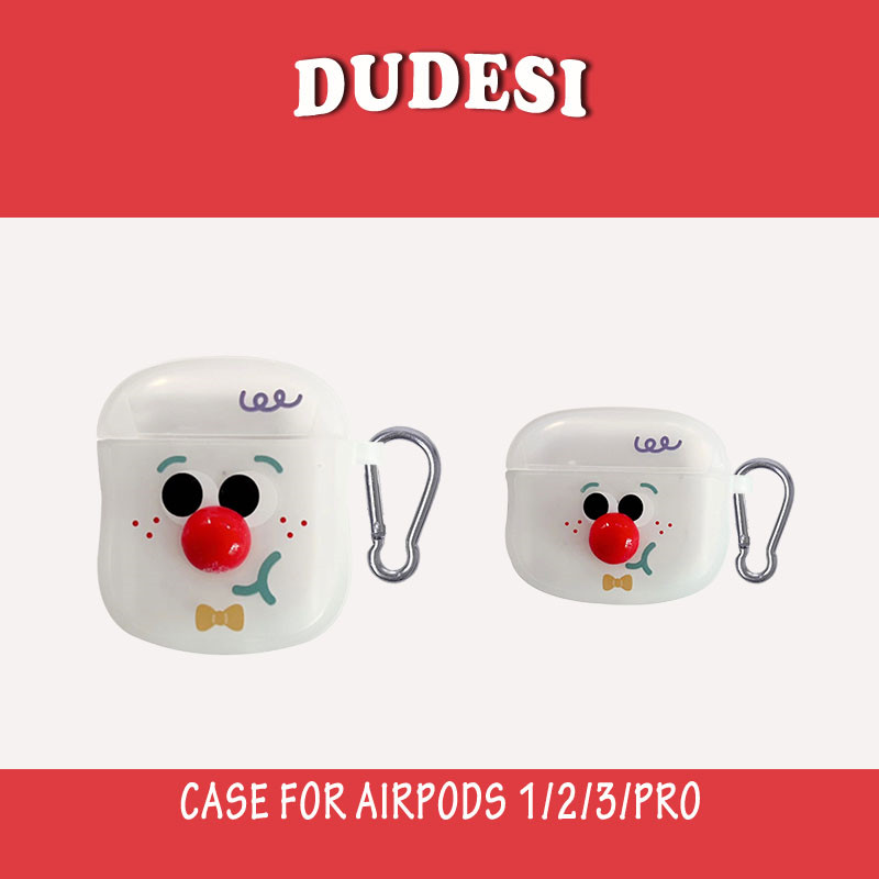 Cartoon Fun Red Nose Clown Expression Suitable for AirPods3 protective sleeves AirPods 3rd generation Apple airpods2 daipro wireless Bluetooth headphone cover protection shell proof